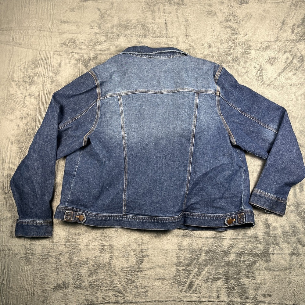 Cato C By Cato Est. 1946 Denim Trucker Jacket Womens 18/20W Blue Button Front - Picture 10 of 10